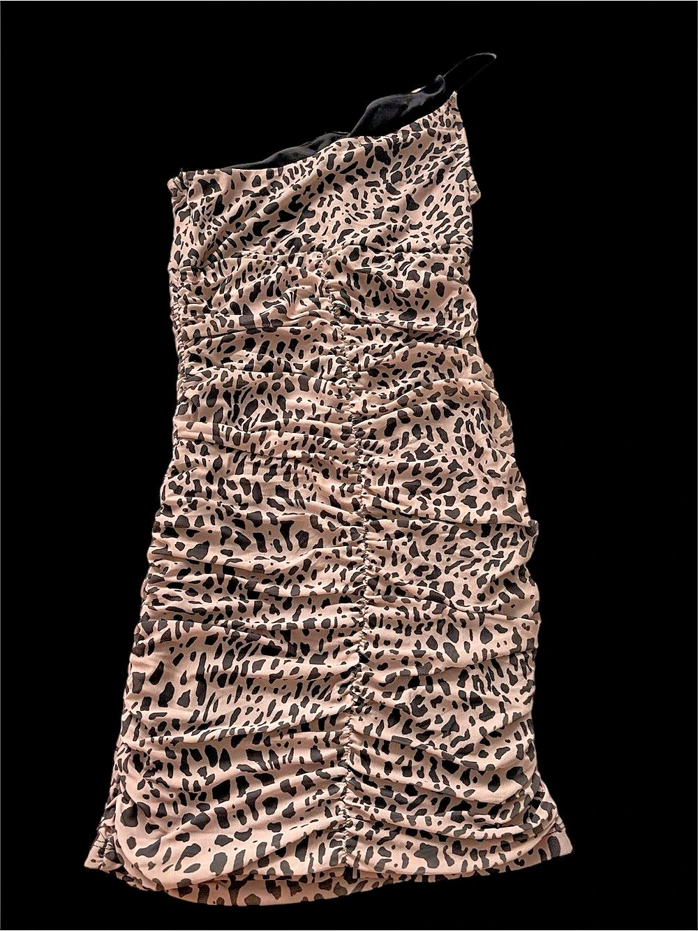 Animal Print Ruched Midi Dress